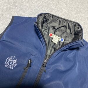 Clique Vest Womens Small Blue Dataw Island SC Golf Stretch Zipper Pockets Preppy